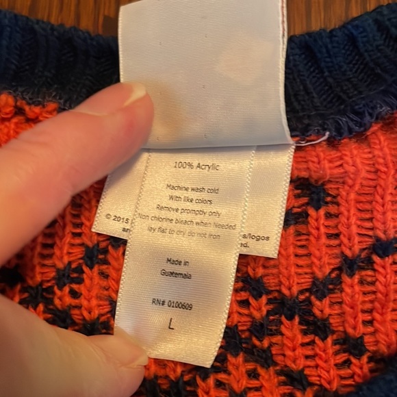 Junk Food Chicago Bears Sweater Size Large NFL Football Blue Orange - Picture 4 of 7